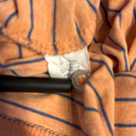 johnnie-O Men’s The Original Polo in Neese Stripe, Orange, Navy Blue, Size Small - Picture 10 of 11